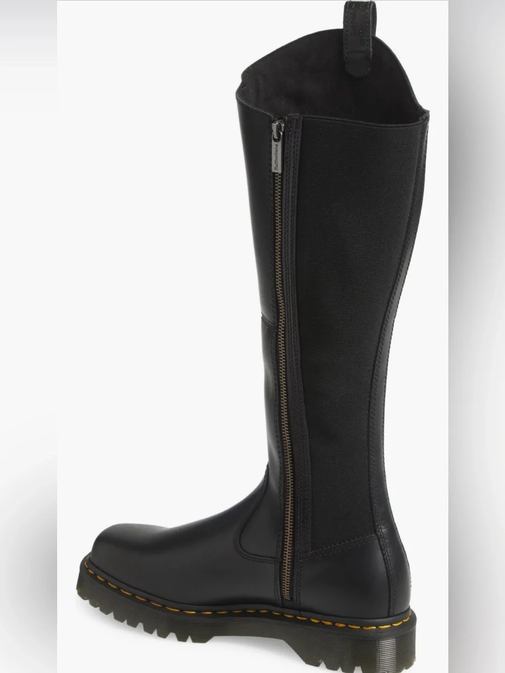 Dr. Marten Amaayah Knee High Leather Riding Boots, Size 9 US (Black)